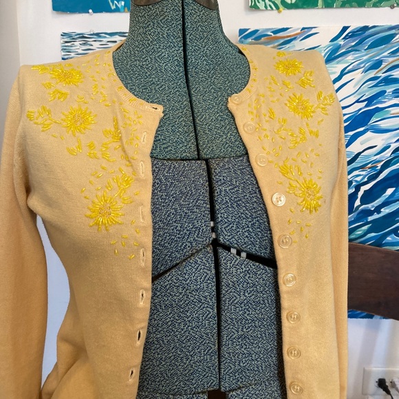 Diab’less Naples yellow Beaded sweater Size M - Picture 3 of 7
